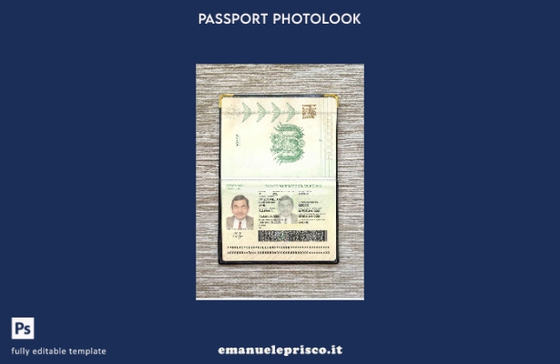 modello di aspetto fotografico del passaporto della Bolivia in stile verificato